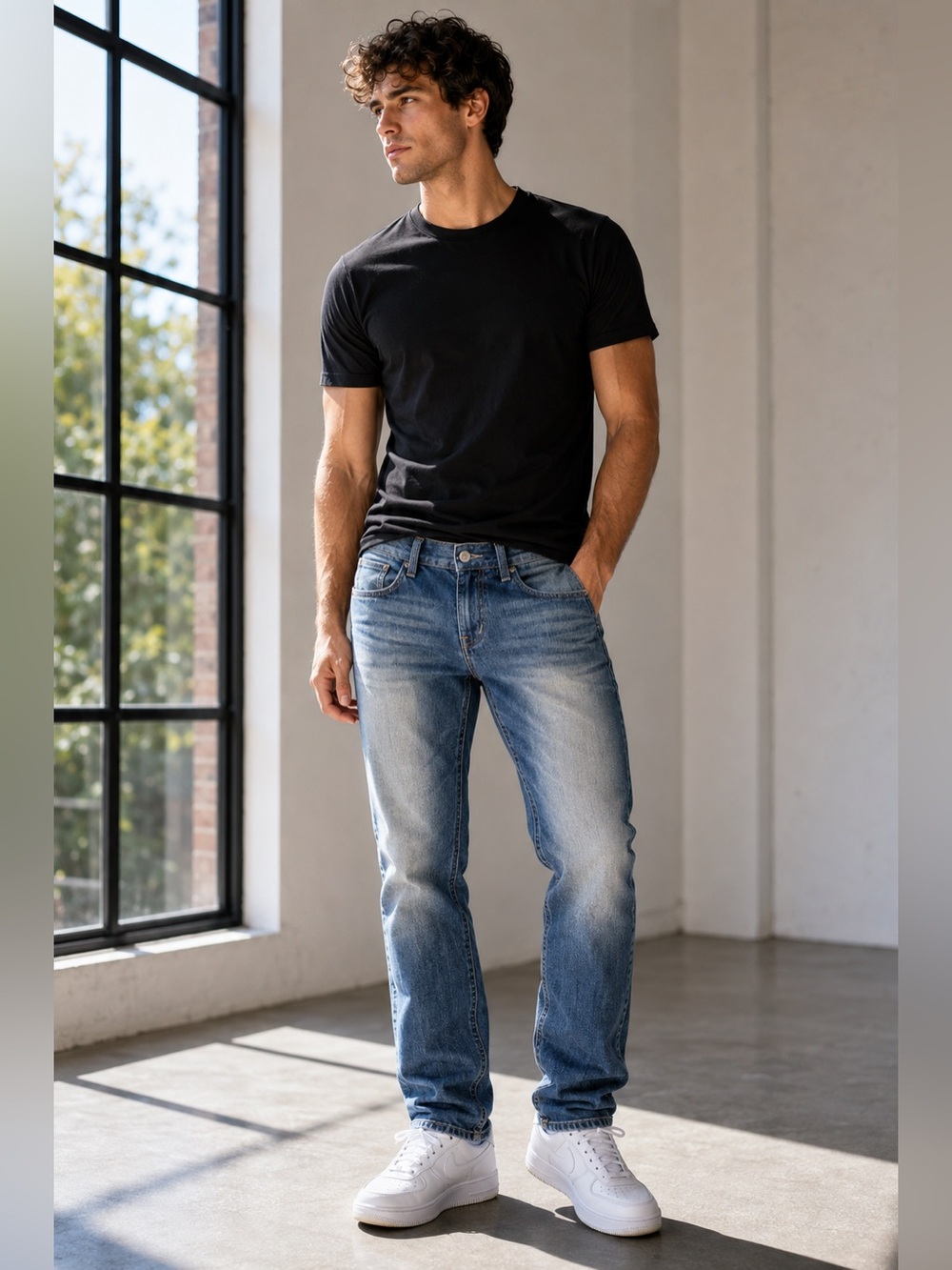 Buffalo David Bitton Six-X Basic Slim Straight Stretch Jeans Men’s 32x34